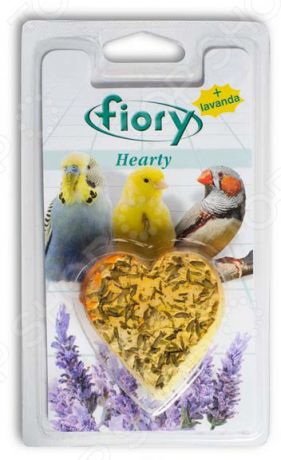 Камень минеральный для птиц Fiory с лавандой в форме сердца Hearty
