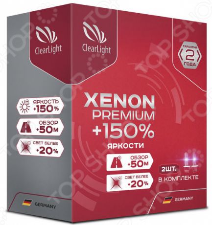 Комплект автоламп ксеноновых ClearLight Xenon Premium +150% H7