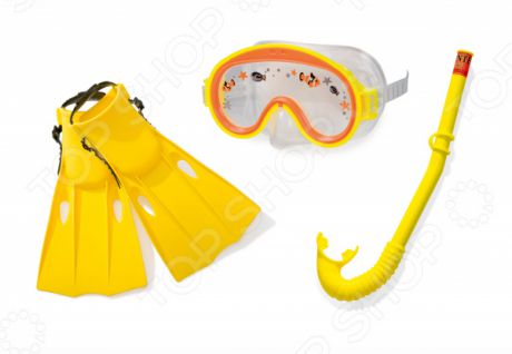 Набор для плавания: маска, трубка, ласты Intex «Приключения»