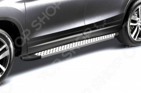 Комплект защиты штатных порогов Arbori Standart Silver 1800 для Renault Duster, 2010
