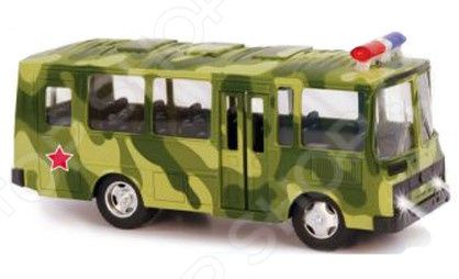Машинка инерционная металлическая PlaySmart «Военный автобус»