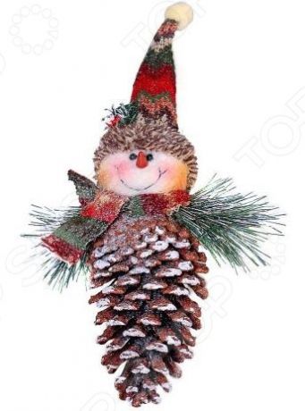 Подвес декоративный Новогодняя сказка «Снеговик-шишка»