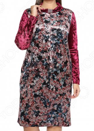 Платье Лауме-Лайн «Бархатный букет». Цвет: бордовый