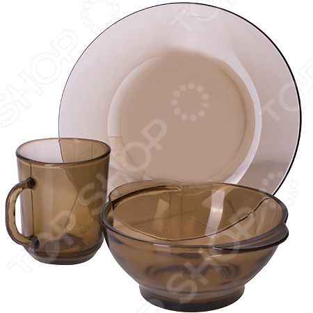 Набор: тарелка, тарелка глубокая и кружка Мусатов «Дымка»