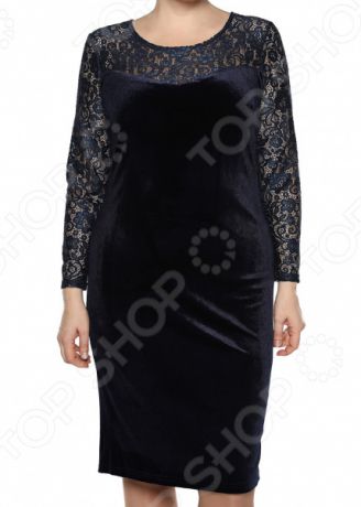 Платье Лауме-Лайн «Бархатный блюз». Цвет: темно-синий