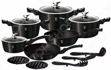 Набор посуды для готовки Berlinger Haus Royal Black Edition. Количество предметов: 15