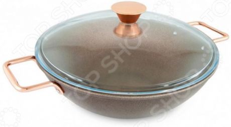 Сковорода вок с крышкой Нева-металл Saffran 73430W