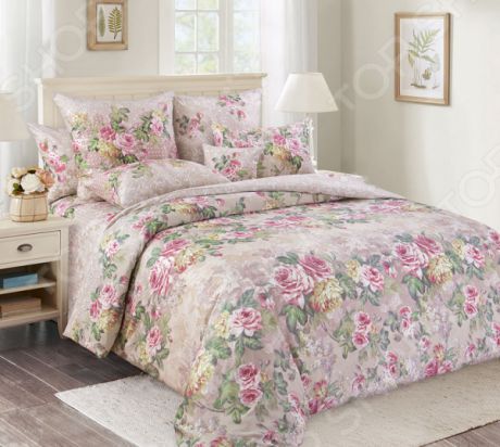 Комплект постельного белья Королевское Искушение «Аллея роз». Тип ткани: сатин