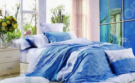 Комплект постельного белья «Голубое кружево». 1,5-спальный