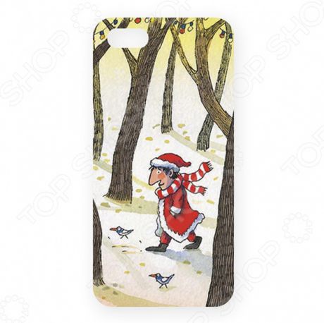 Чехол для iPhone 5 Mitya Veselkov «Дед Мороз в лесу»