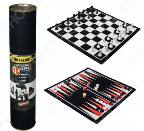 Набор 3 в 1 магнитный: шахматы, шашки, нарды Boyscout 61454