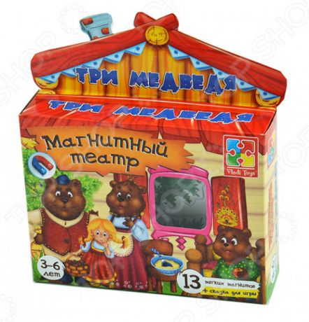 Игра развивающая для малыша Vladi Toys «Магнитный театр. Три медведя»