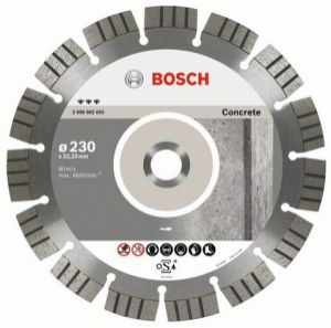 Диск отрезной алмазный для угловых шлифмашин Bosch Best for Concrete 2608602656