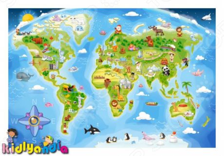 Пазл 40 элементов Castorland «Карта мира»