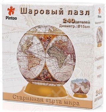 Пазл шаровой Pintoo «Старинная карта мира» 64515