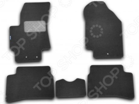 Комплект ковриков в салон автомобиля Novline-Autofamily Kia Rio III 2005-2011. Цвет: черный