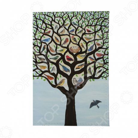 Обложка для автодокументов Mitya Veselkov «Дерево с птичками»