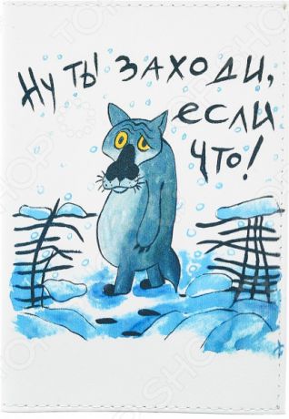 Обложка для автодокументов кожаная Mitya Veselkov «Волк из мультика»