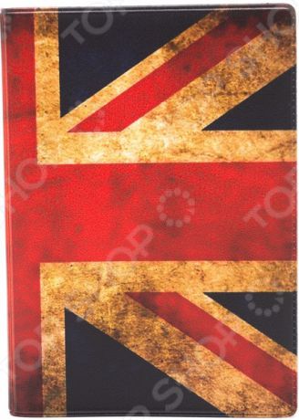 Обложка для автодокументов кожаная Mitya Veselkov «Потертый британский флаг»