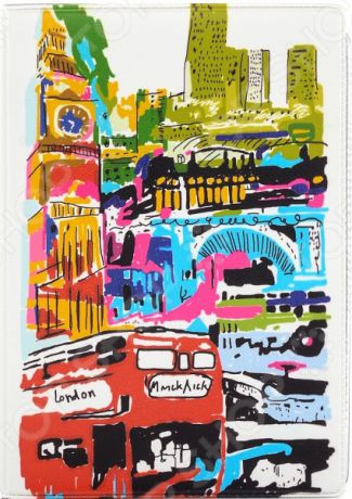 Обложка для автодокументов кожаная Mitya Veselkov «Лондон в красках»