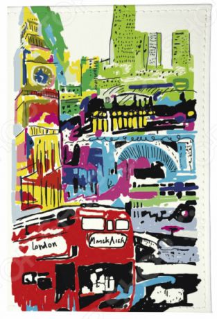 Обложка для паспорта кожаная Mitya Veselkov «Лондон в красках»