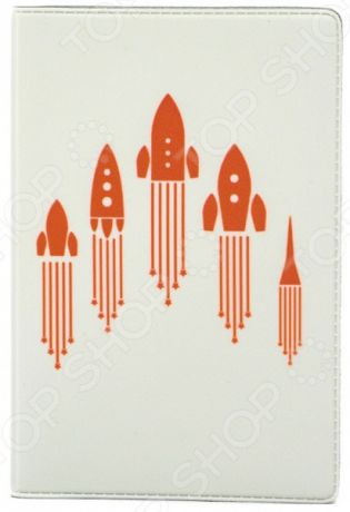 Обложка для паспорта кожаная Mitya Veselkov «Ракеты»