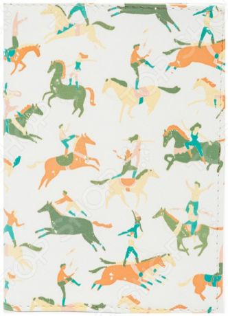Обложка для паспорта кожаная Mitya Veselkov «Цирковые лошади»