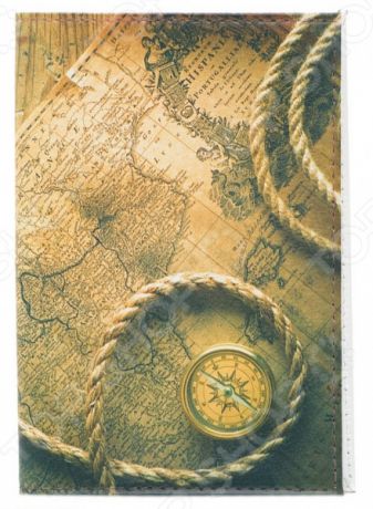Обложка для паспорта кожаная Mitya Veselkov «Карта путешественника»