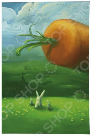 Обложка для паспорта кожаная Mitya Veselkov «Заяц и морковка»