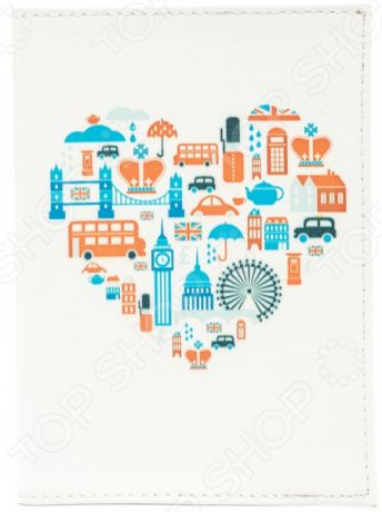 Обложка для паспорта кожаная Mitya Veselkov «Сердце Лондона»