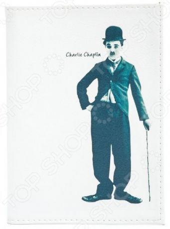 Обложка для паспорта кожаная Mitya Veselkov «Чарли Чаплин»