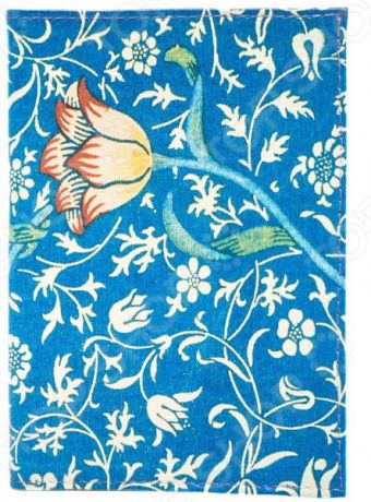 Обложка для паспорта кожаная Mitya Veselkov «Тюльпан на синем»
