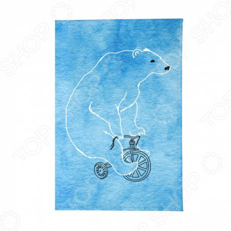 Обложка для паспорта Mitya Veselkov «Мишка на велосипеде»