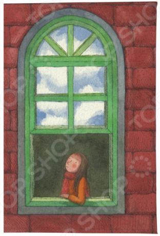 Обложка для паспорта кожаная Mitya Veselkov «Девушка в зеленом окне»