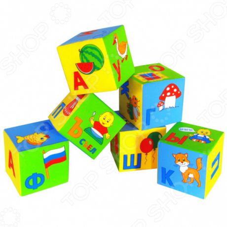 Кубики обучающие мягкие Мякиши «Азбука в картинках»