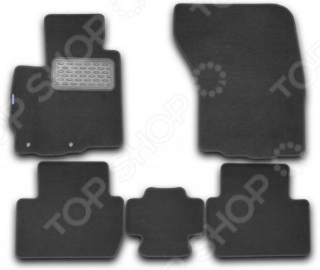 Комплект ковриков в салон автомобиля Novline-Autofamily Mitsubishi Outlander XL 2010 внедорожник. Цвет: черный