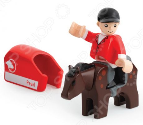 Набор игровой для мальчика Brio «Лошадка с попоной и всадник»