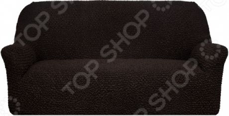 Натяжной чехол на трехместный диван Еврочехол Еврочехол «Микрофибра. Черный шоколад»