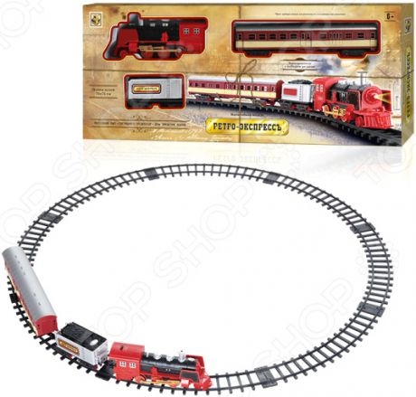 Набор железной дороги со светозвуковыми эффектами 1 Toy «Ретро-Экспресс» с 2-мя вагонами