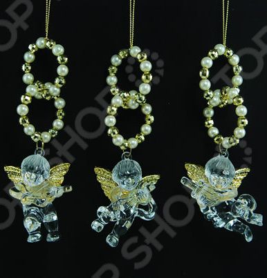 Новогоднее украшение Crystal Deco «Ангел с бусинами». В ассортименте