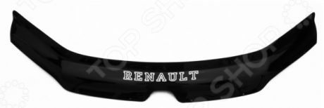 Дефлектор капота REIN Renault Logan, 2014, седан (ЕВРО-крепеж)