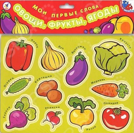 Игра магнитная обучающая Дрофа «Мои первые слова. Овощи, фрукты, ягоды»