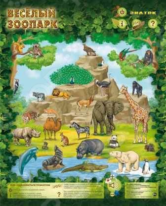 Плакат обучающий Знаток «Веселый Зоопарк» 34314