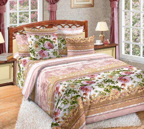 Комплект постельного белья Белиссимо «Адель». Цвет: розовый