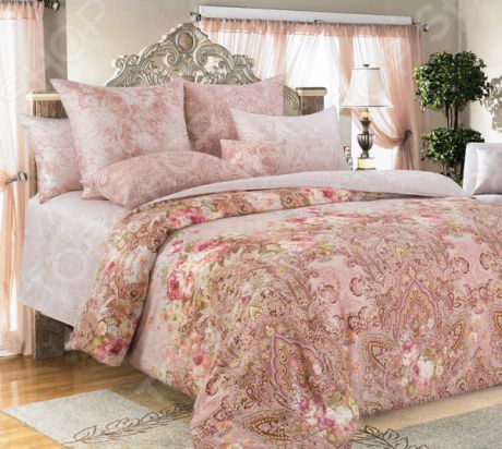 Комплект постельного белья Королевское Искушение «Дива». Цвет: розовый