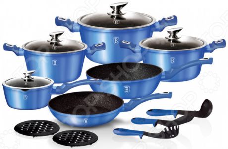 Набор посуды для готовки Berlinger Haus Royal blue Metallic. Количество предметов: 15
