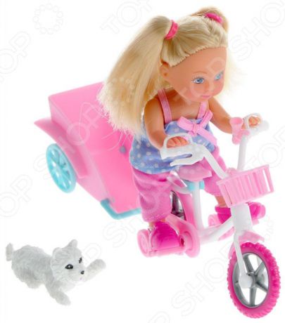 Кукла с аксессуарами Simba «Еви на велосипеде с собачкой»