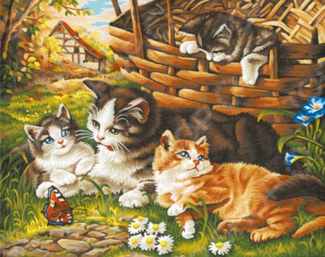 Набор для рисования по номерам Schipper «Семейство кошачьих»