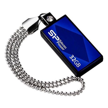 Флешка USB SILICON POWER Touch 810 32Гб, USB2.0, синий [sp032gbuf2810v1b]