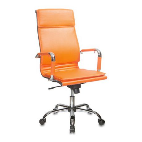 Кресло руководителя БЮРОКРАТ CH-993, на колесиках, искусственная кожа, оранжевый [ch-993/orange]